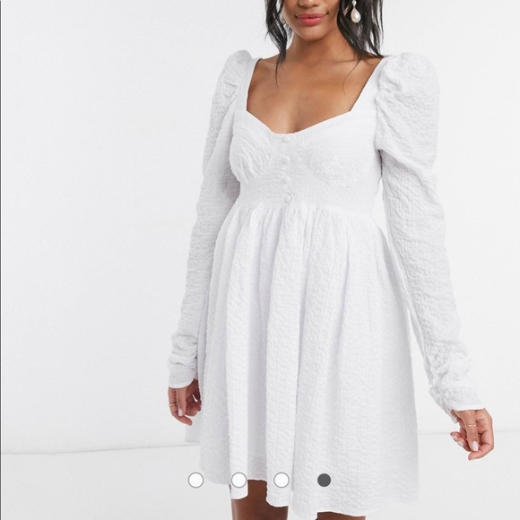 NWT Asos babydoll dress size 8 white - Picture 3 of 5